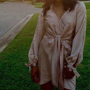 Satin wrap dress, size 4